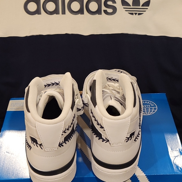 Mens Adidas Forum Mid Navy Size 12 - Picture 5 of 8